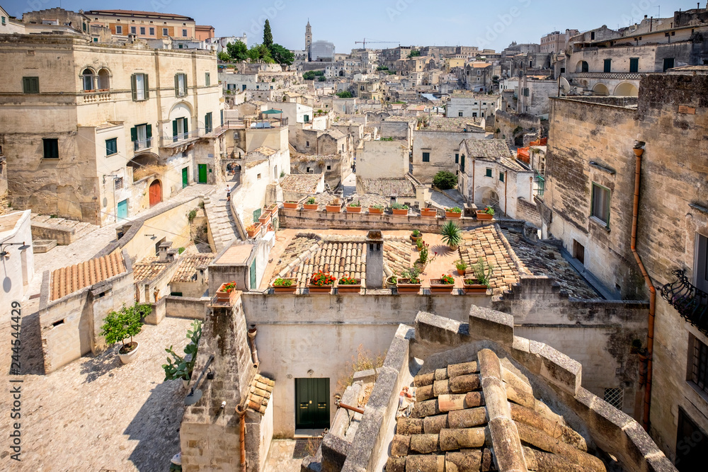 Naklejka premium Matera, historic center. UNESCO World Heritage Site, European Capital of Culture 2019. Basilicata, Italy