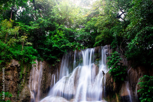 Landscape photo Saiyok Waterfall,Amazing waterfall in wonderful autumn forest, beautiful waterfall in rainforest at Kanchanaburi province, Thailand © NARANAT STUDIO