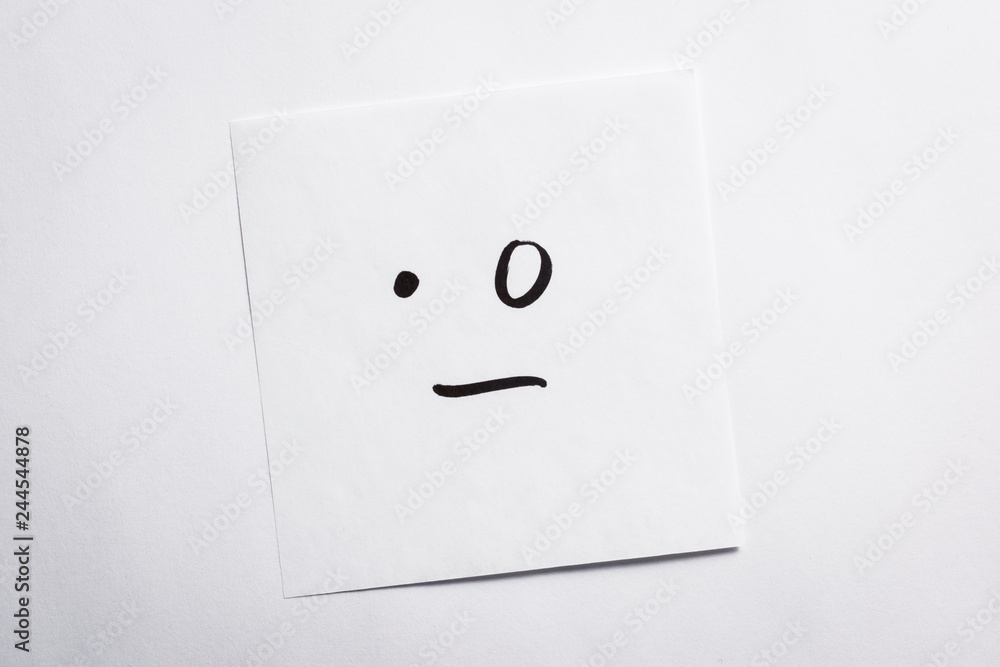 Bewildered smile on the paper Bewildered smile on the paper