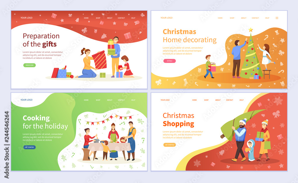 Fototapeta premium Preparation of Christmas Gifts, Decoration of Tree
