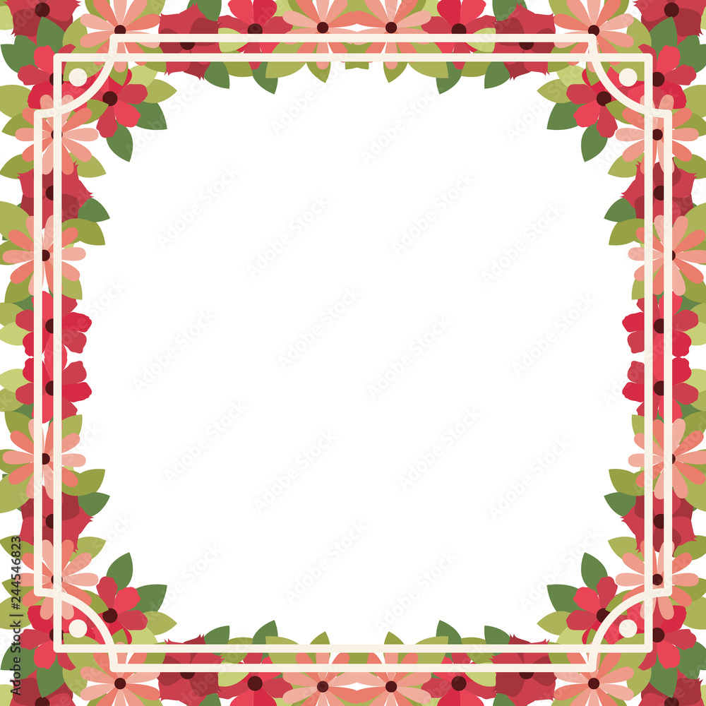 Obraz premium frame with flowers isolated icon