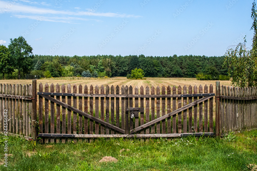 Old wooden farm gate