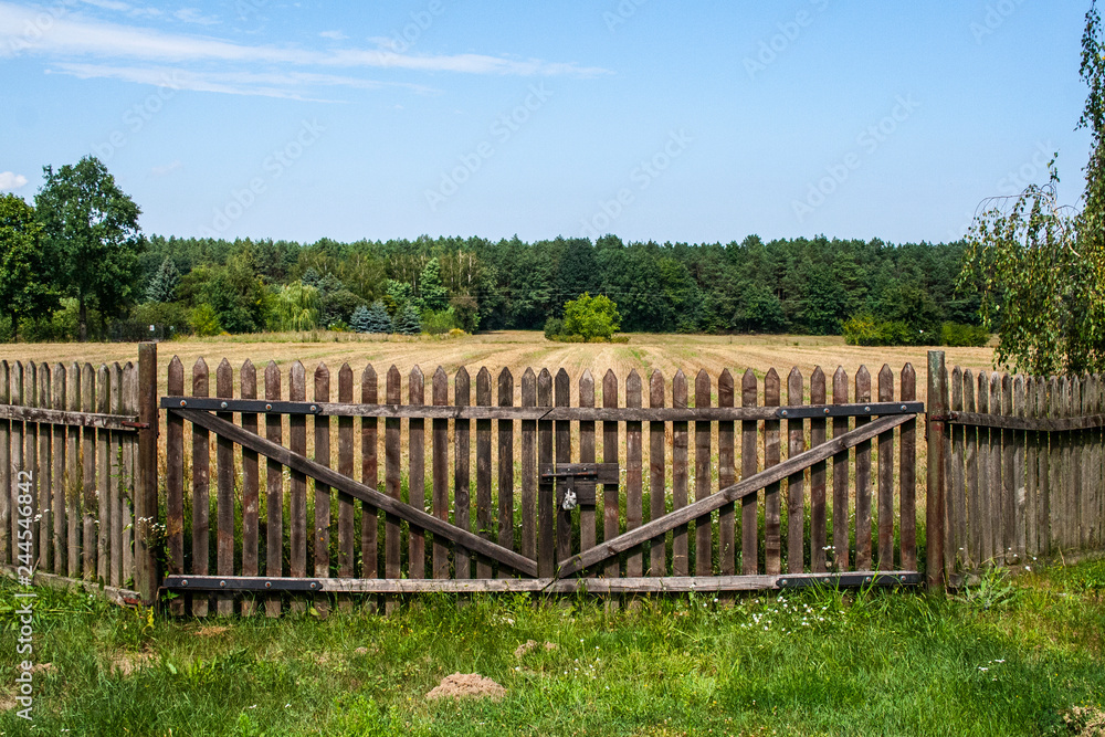 Old wooden farm gate Old wooden farm gate