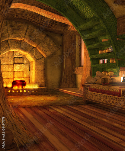 Fantasy Hovel Interior Magician Residence photo