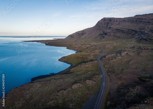 Berufjördur Fjörd, Luftaufnahme, Island