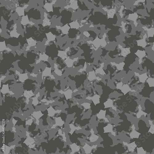 Urban camouflage of various shades of grey and green colors