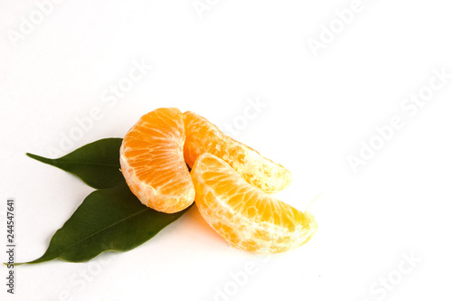 Tangerines, clementines isolated on white. Close-up.