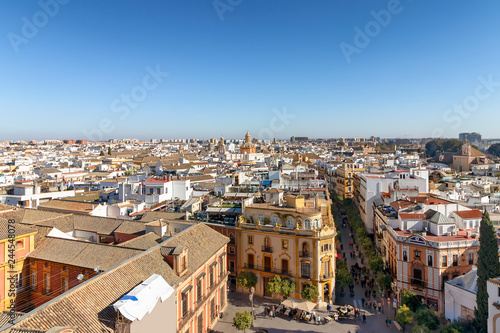 Aerial view of Seville, Andalusia, Spain, Europe