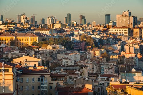Panorama of theold part (Ortakoy) of Istanbul, Turkey