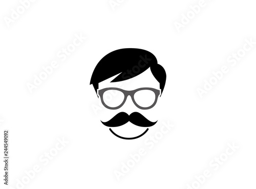 hairstyle, glasses, mustache, Frisur, Brille, Schnurrbart logo