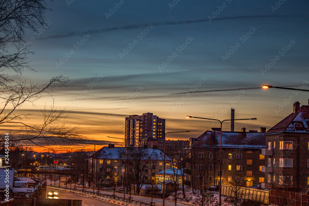 Fototapeta premium Uddevalla hospital in Sweden in late night