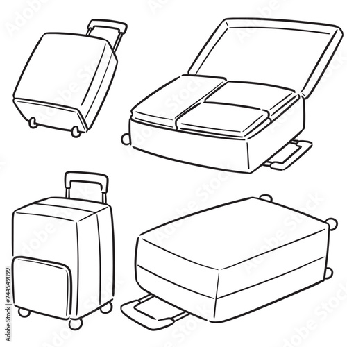vector set of suitcase
