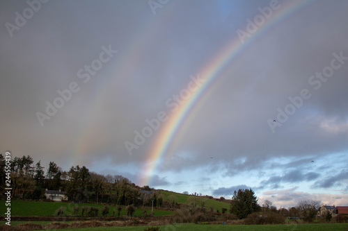 Rainbow over a farmers field in the South West of Ireland 