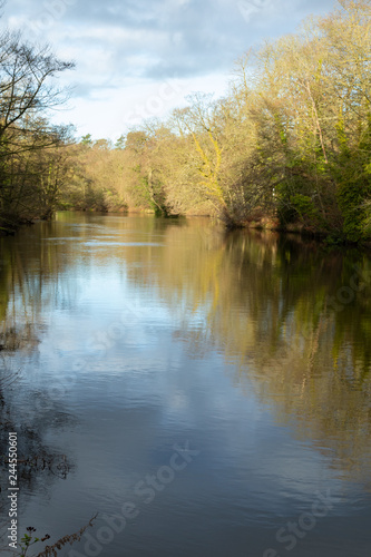 Wintertime on The River Nidd, Knaresborough, North Yorkshire, England, UK.