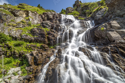 Capra Waterfall located on famous road Transfagarasan in Romania