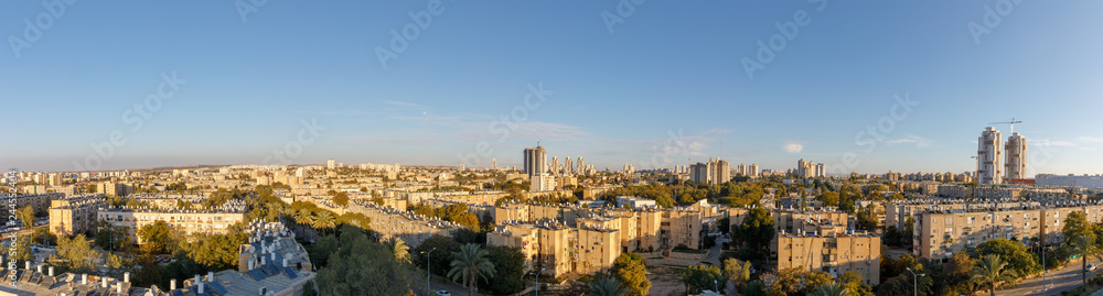 Wide panorama of residential districts in Beer-Sheba