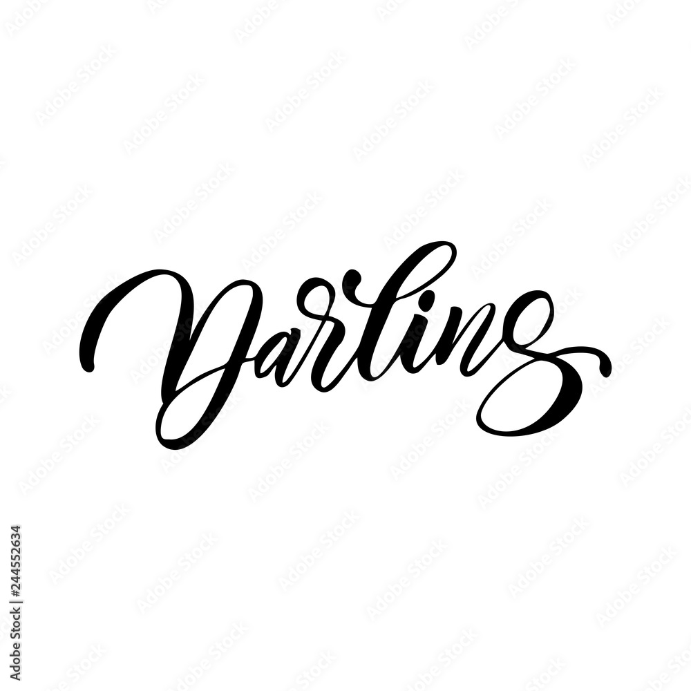 Vector illustration. Hand drawn elegant modern brush lettering of Happy Valentines Day on hearts background. - Vector Vector illustration. Hand drawn elegant modern brush lettering of Happy Valentines Day on hearts background. - Vector