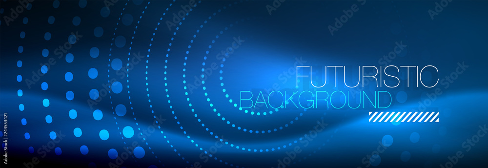 Glowing neon circle line dots, round line design, abstract style on black background. Neon abstract round circles Magic neon lights and glowing dots Glowing neon circle line dots, round line design, abstract style on black background. Neon abstract round circles Magic neon lights and glowing dots