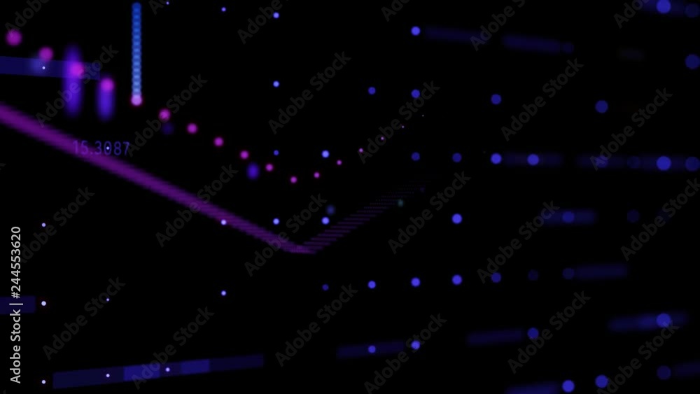 4K Growing financial business chart with diagrams and stock numbers ...