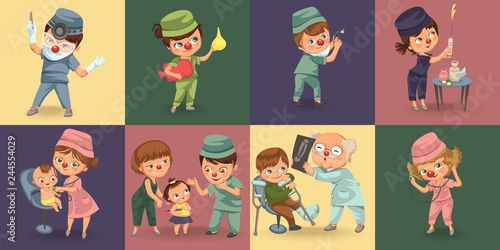 Various medical professions colorful set