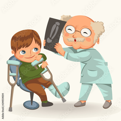 Little boy at traumatologist appointment poster