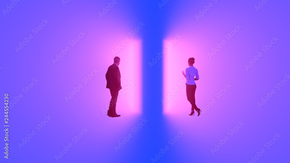 people in front of the door emitting light people in front of the door emitting light