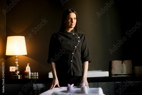 Therapist in the massage room
