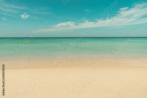 Beautiful summer day tropical beach and cloudy sky