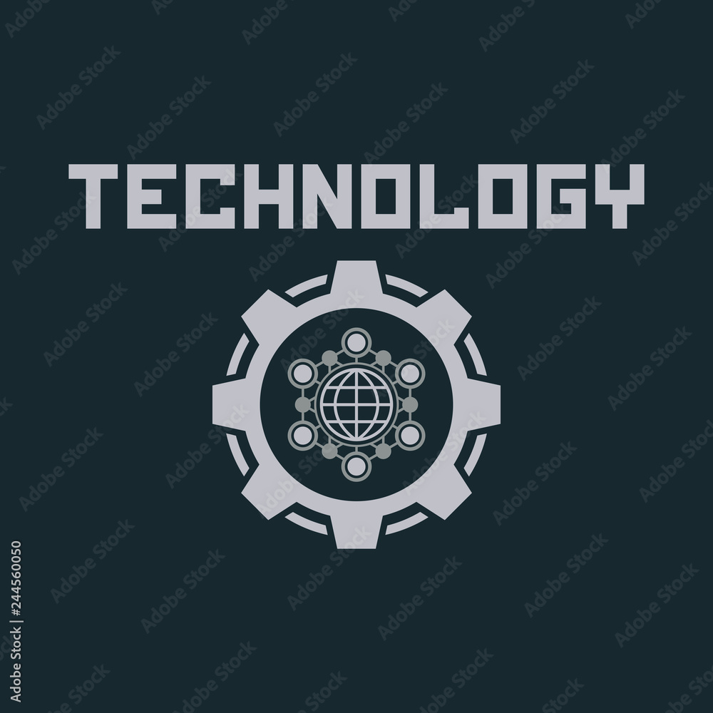 Obraz premium Technology logo design concept.