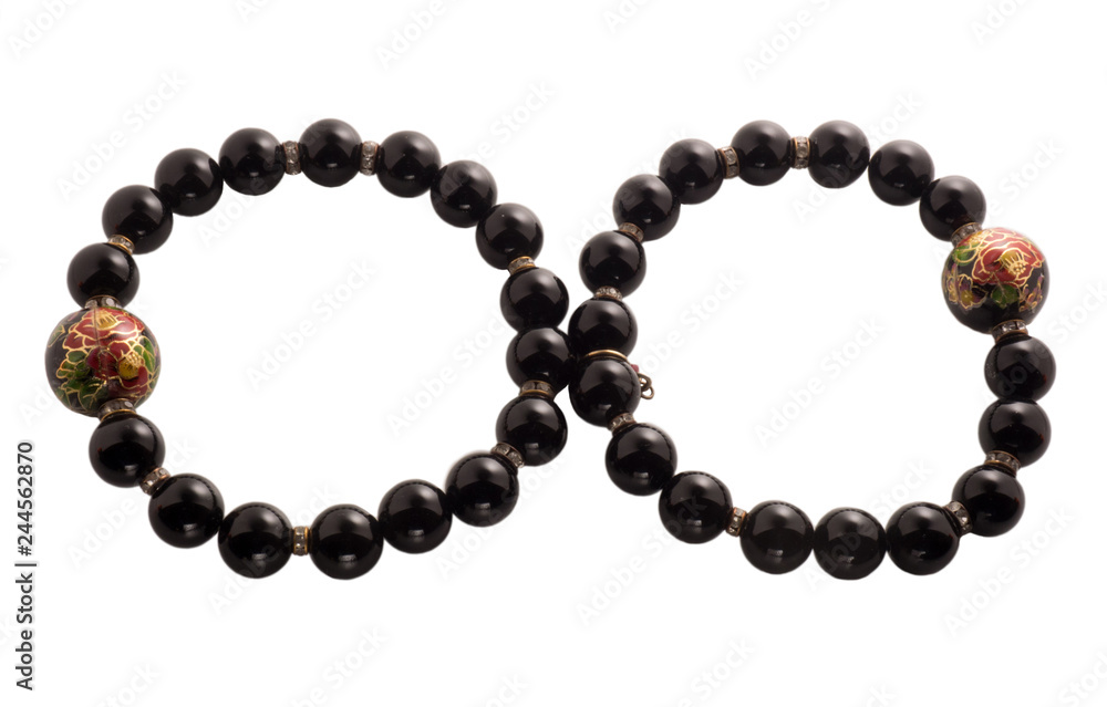 Eight-shaped black bead bracelets as sing infinity Eight-shaped black bead bracelets as sing infinity