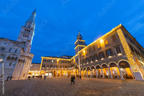 modena piazza Grande, with its cathedral and city's civic tower, has been included since 1997 in the list of Italian heritage sites by UNESCO. photo