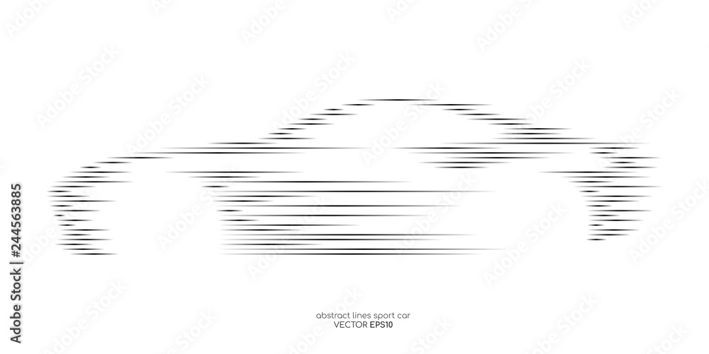 Vecteur Stock Vector sport car shape by movement line pattern isolated