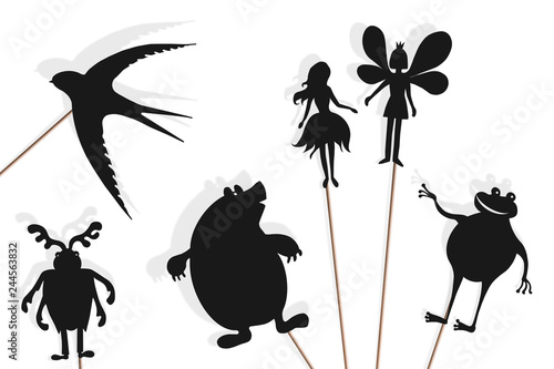 Thumbelina fairy tale, shadow puppets photo