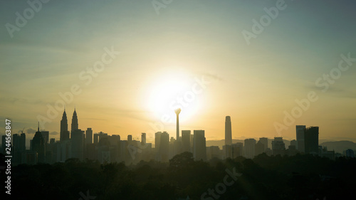 Silhouette of Kuala Lumpur city during Sunrise © MuhammadSyafiq