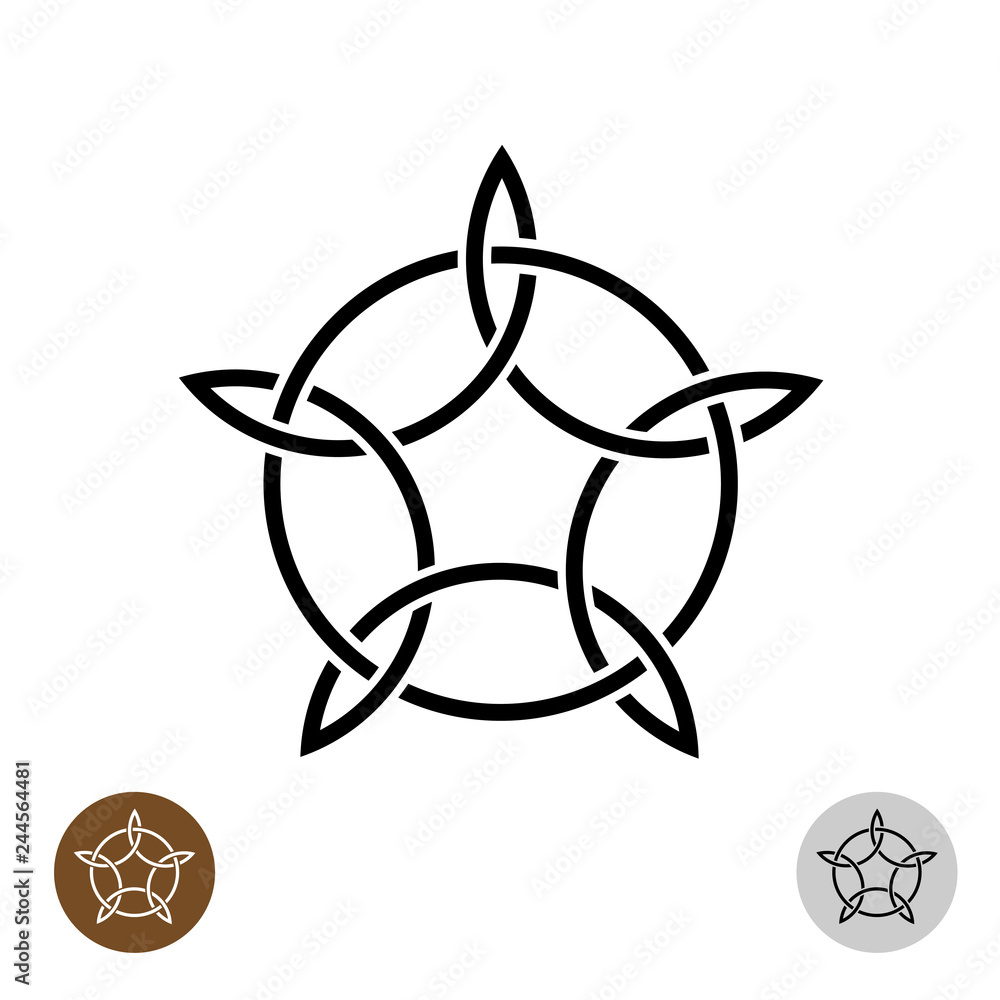 Foto Celtic like style linear star with circle symbol