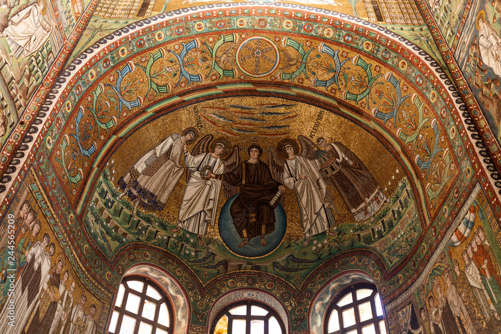 Mosaic in the Basilica of San Vitale. Ravenna