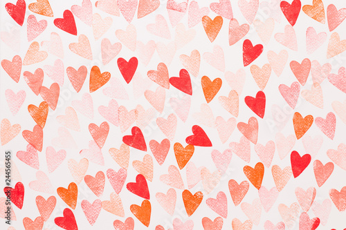 Abstract watercolor heart background. Concept love, valentine day greeting card.