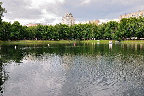 Patriarch Ponds in downtown Presnensky District of Moscow, Russia