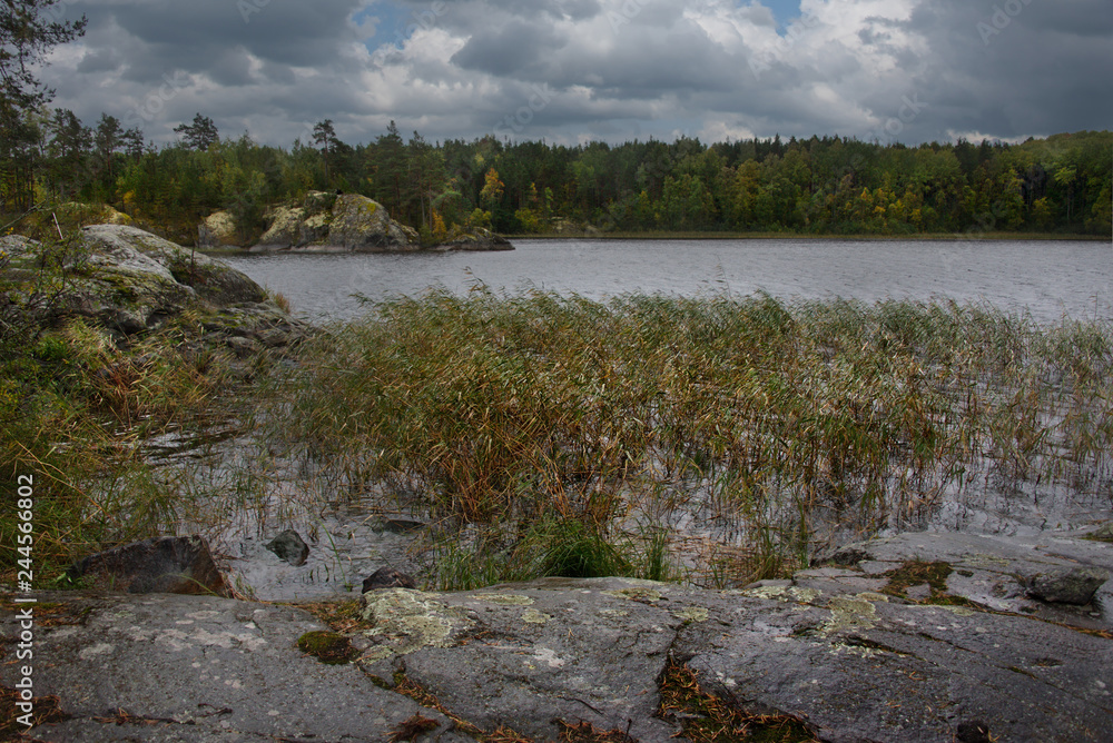 Russia. Republic of Karelia. Islands on the North-West coast of lake Ladoga near the town of Sortavala. Russia. Republic of Karelia. Islands on the North-West coast of lake Ladoga near the town of Sortavala.