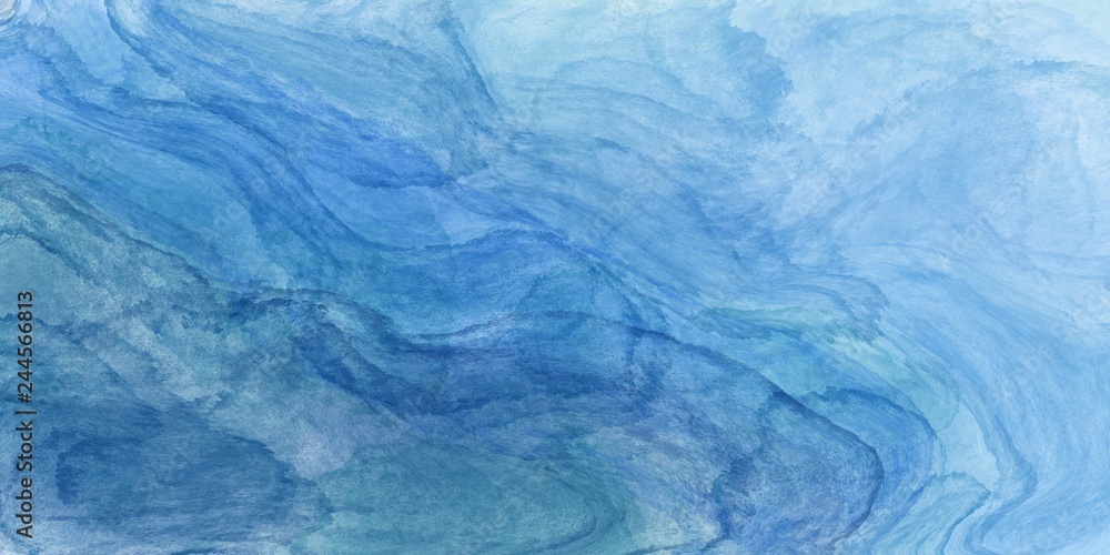 Abstract watercolor paint background by light blue with liquid fluid texture for background, banner