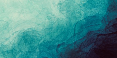 Abstract watercolor paint background by teal color blue and green with liquid fluid texture for background, banner