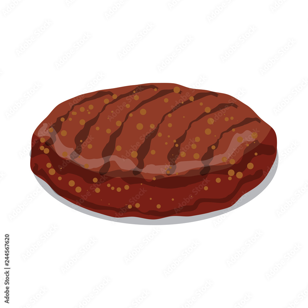 Vector design of burger and sandwich symbol. Set of burger and slice stock vector illustration.