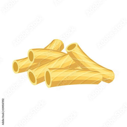 Isolated object of pasta and carbohydrate sign. Collection of pasta and macaroni vector icon for stock.
