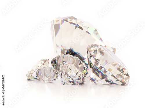 Shiny diamonds in different sizes