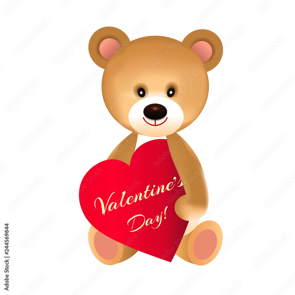Bear with heart on Valentine's day Bear with heart on Valentine's day