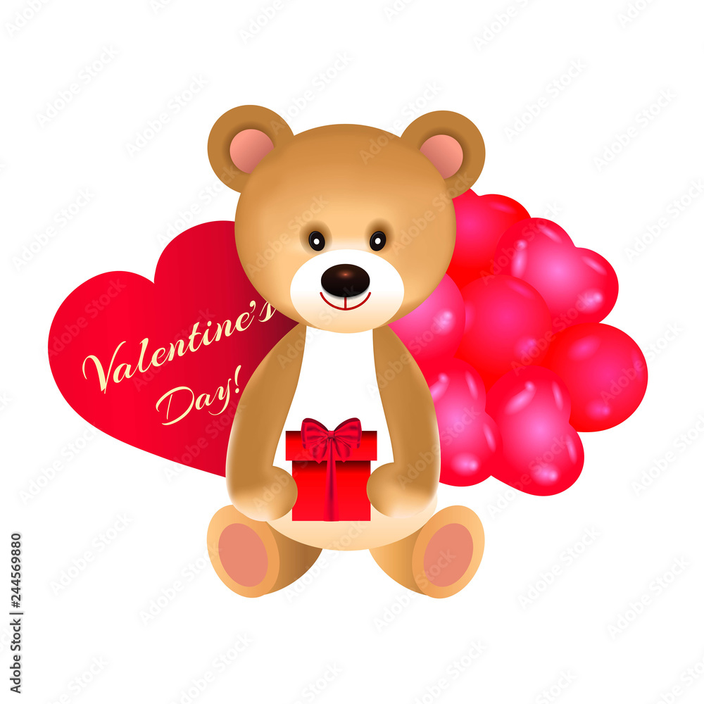 Bear with a gift for Valentine's day Bear with a gift for Valentine's day