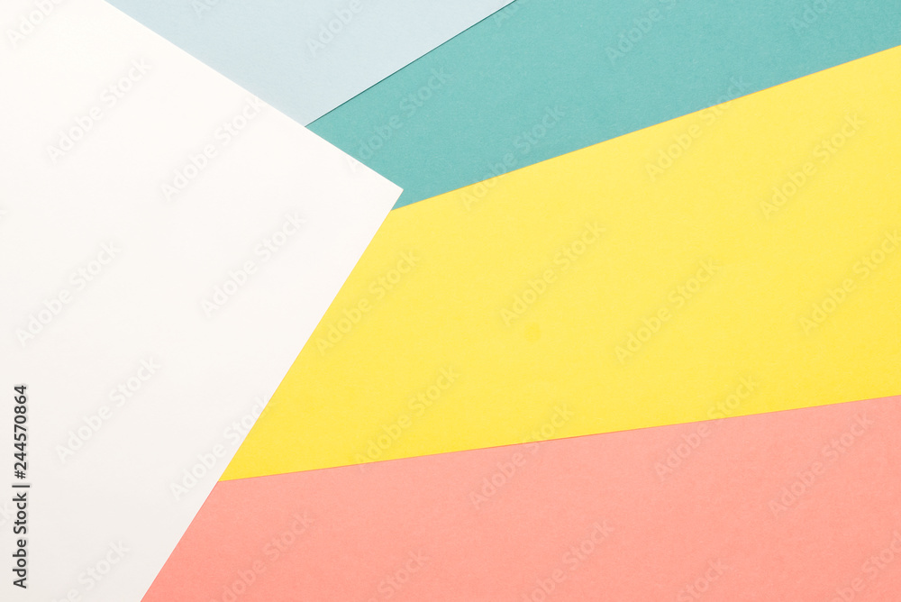 Blue, Green and Pink Pastel Colored Paper Background. Volume