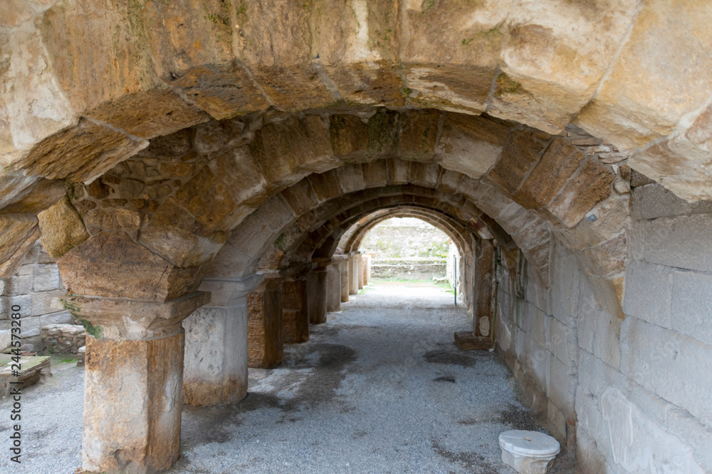 Ancient Tripolis Site in the Yenicekent prefecture of Buldan District of Denizli province of Turkey.