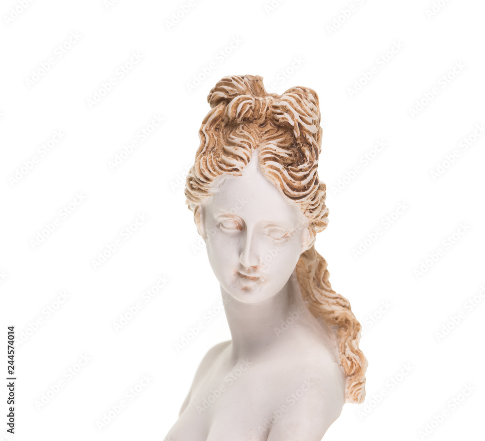 White marble young woman on white background,Venus (Aphrodite) goddess of love for interior