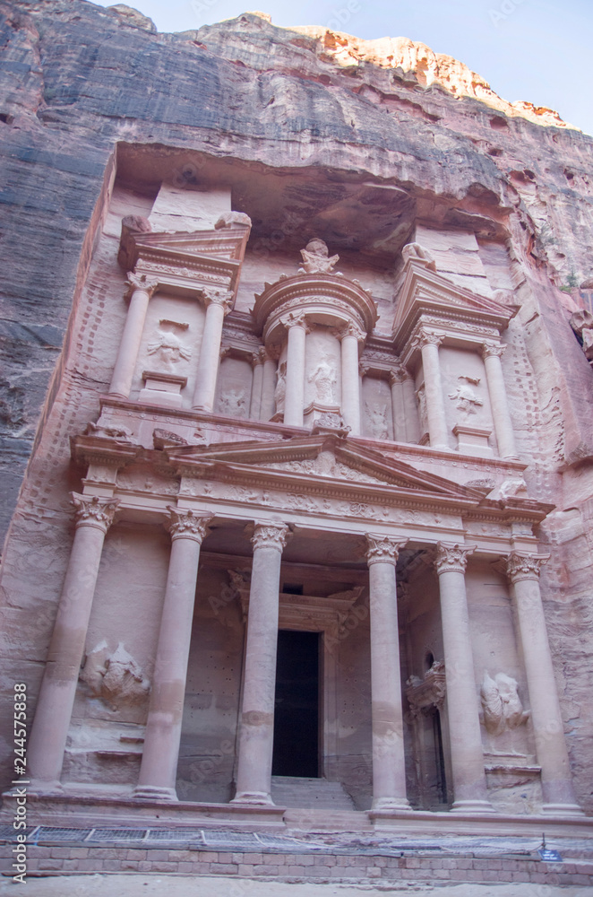 Siq and Al-Khazneh (the Treasury)  in Petra, Jordan